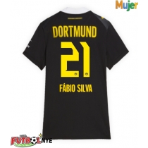 Camiseta Borussia Dortmund Fabio Silva #21 Visitante Equipación para mujer 2026-27 manga corta